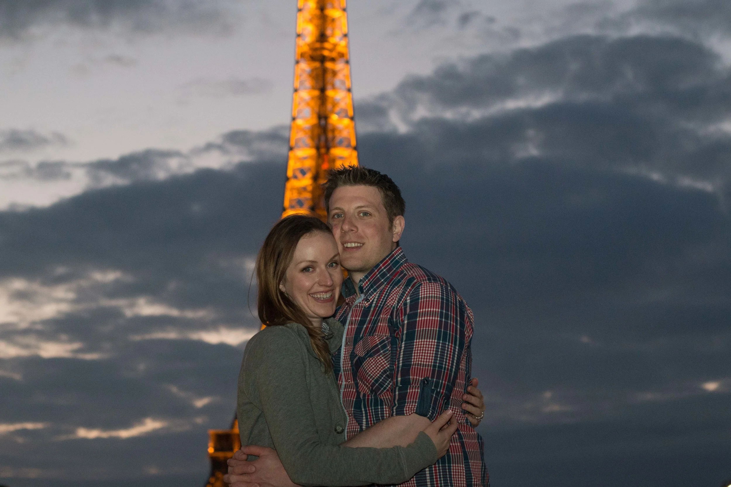 Justine and Andrew in front of the Tower