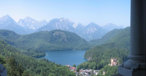 Panoramic (from the last time we were here 5 years ago!) from the throne room overlooking Alpsee