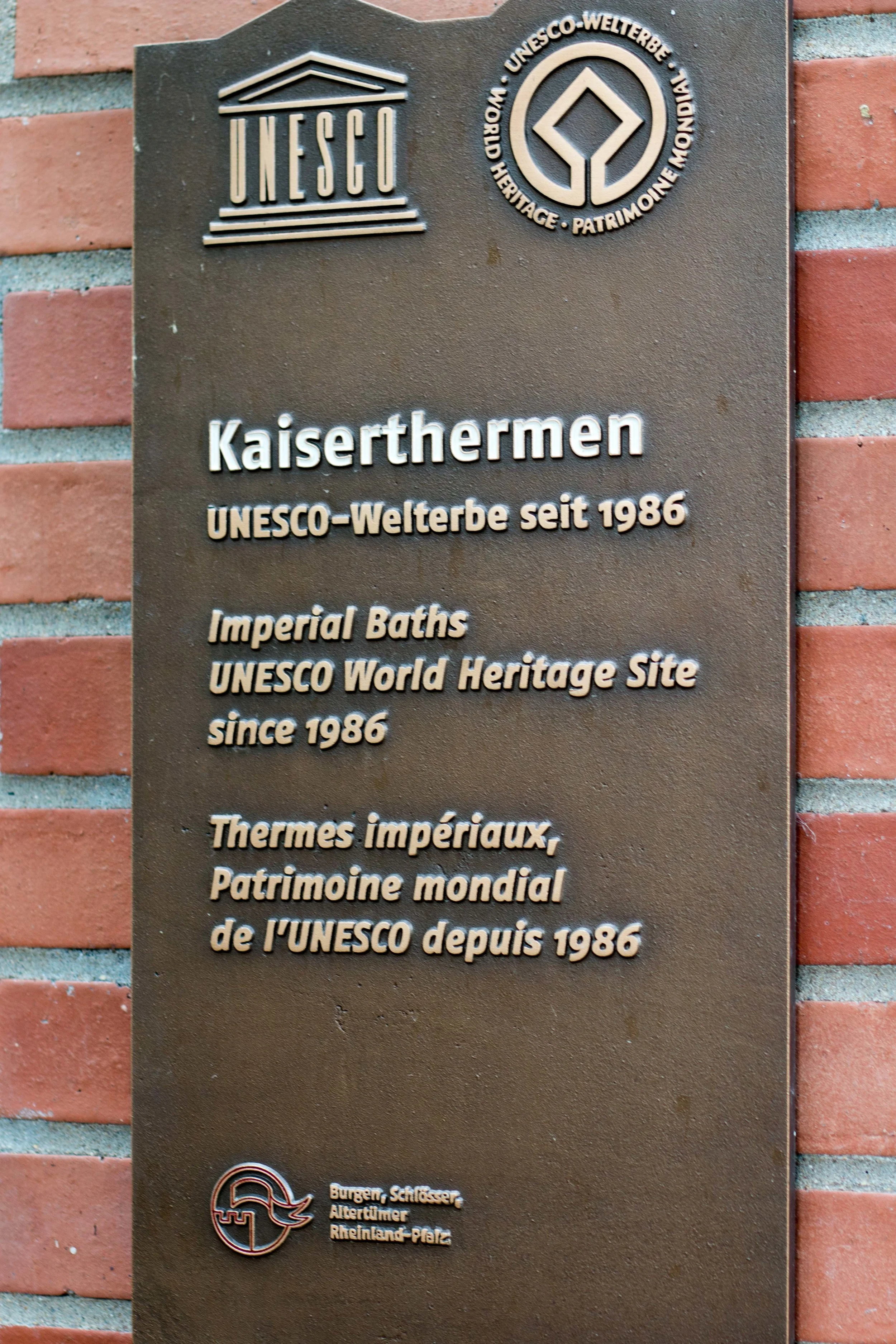 Kaiserthermen Roman Bath Ruins are a UNESCO World Heritage Site