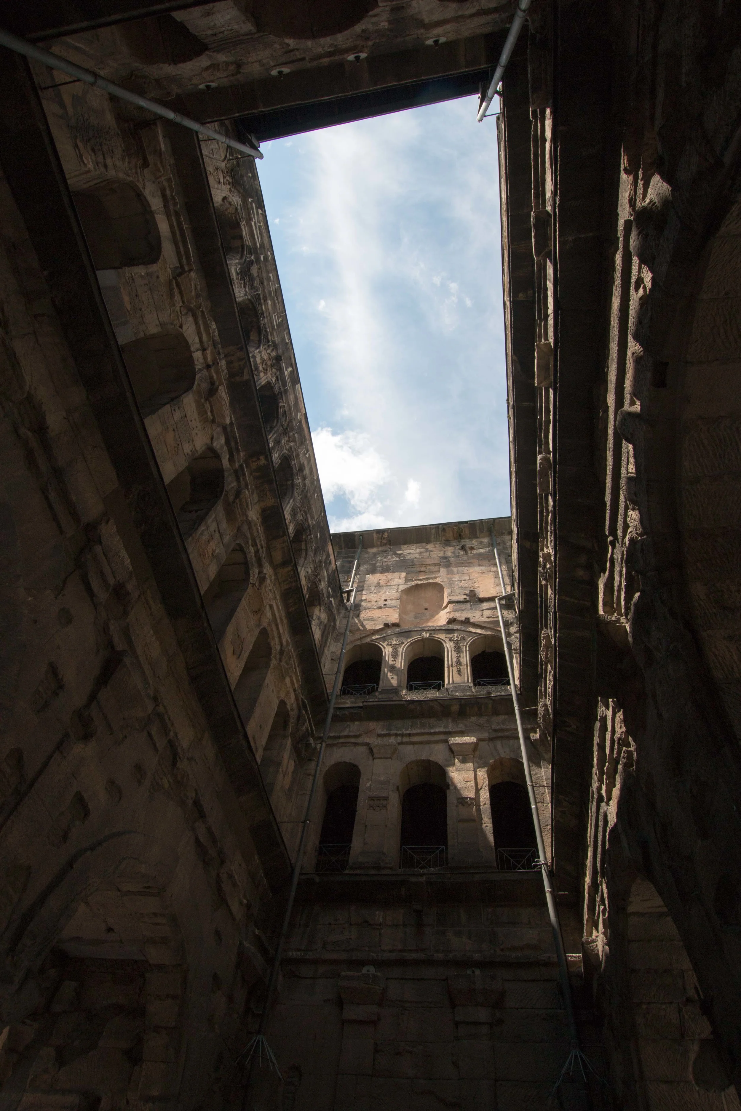 View of the inner courtyard of Porta Nigra.