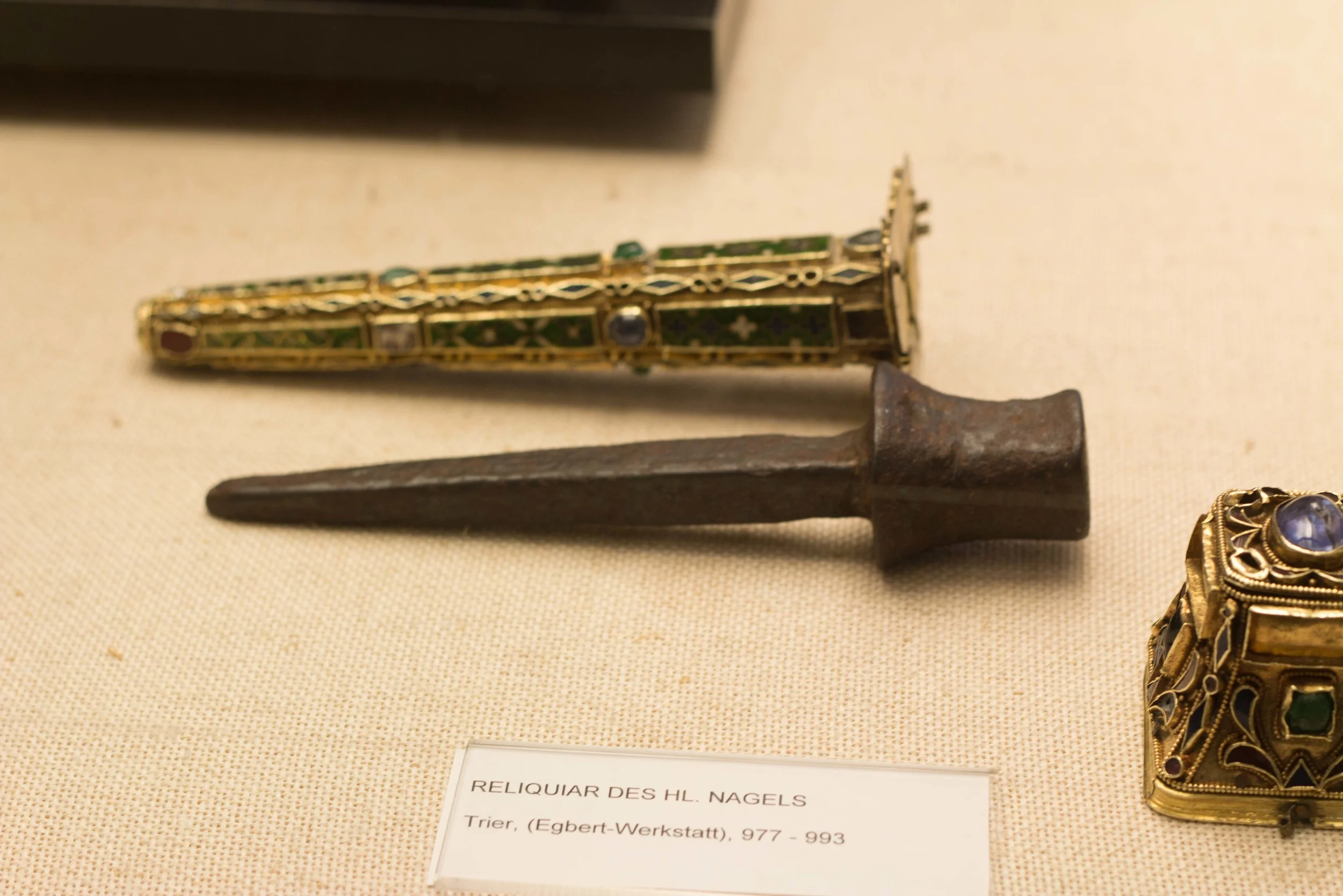 One of the nails used to nail Jesus to the cross.