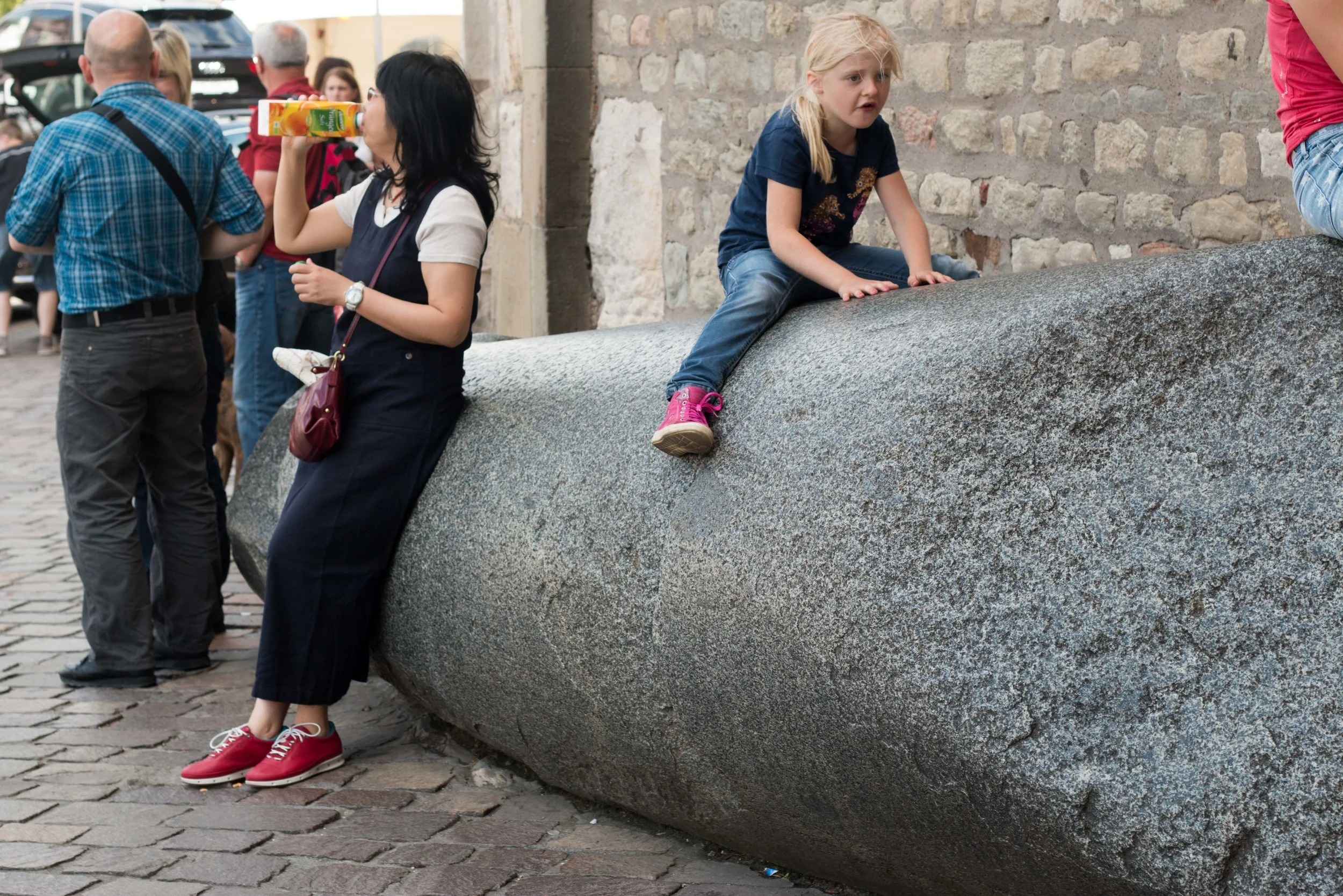 One of the granite column pieces outside the Cathedral.