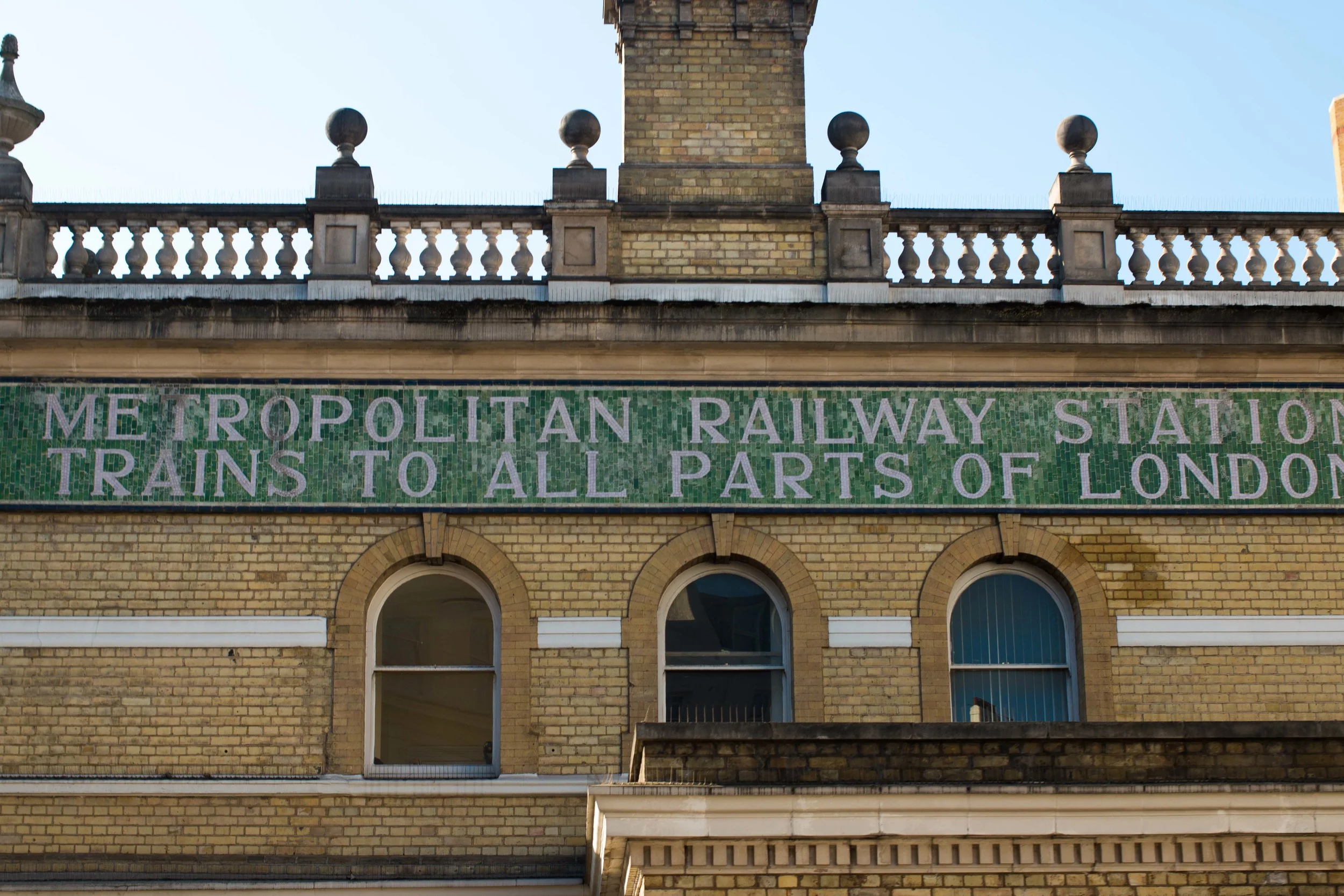 original facade on the Gloucester Road Underground Station, first opened in 1868