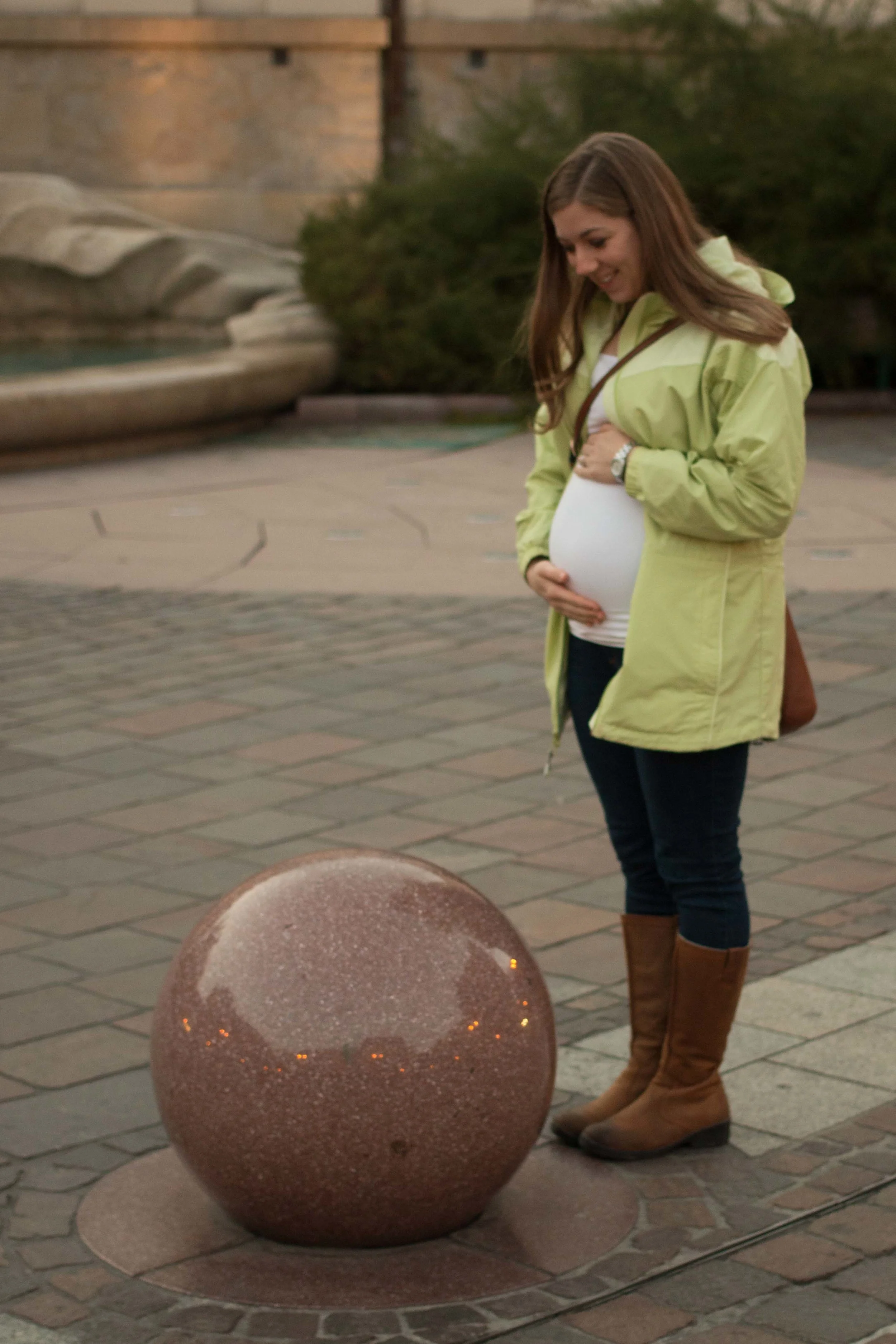 I may be smiling, but I'm really thinking, ''Sweet Jesus, please don't let my belly get that big!''