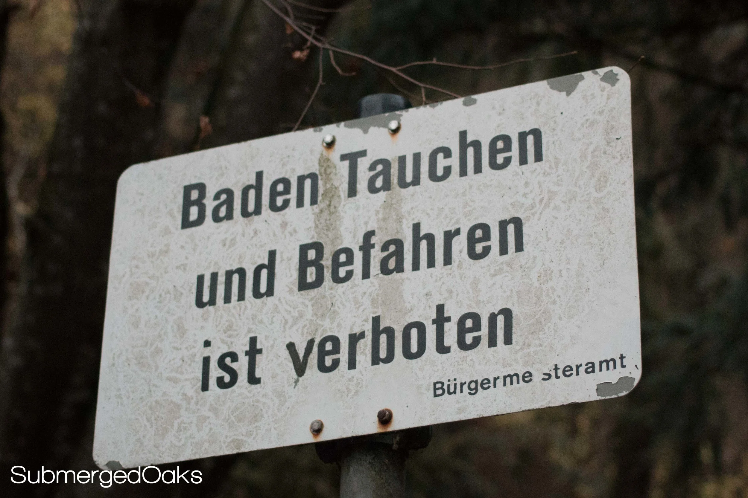 Bathing, diving and boating are forbidden in Blautopf. Sad day.