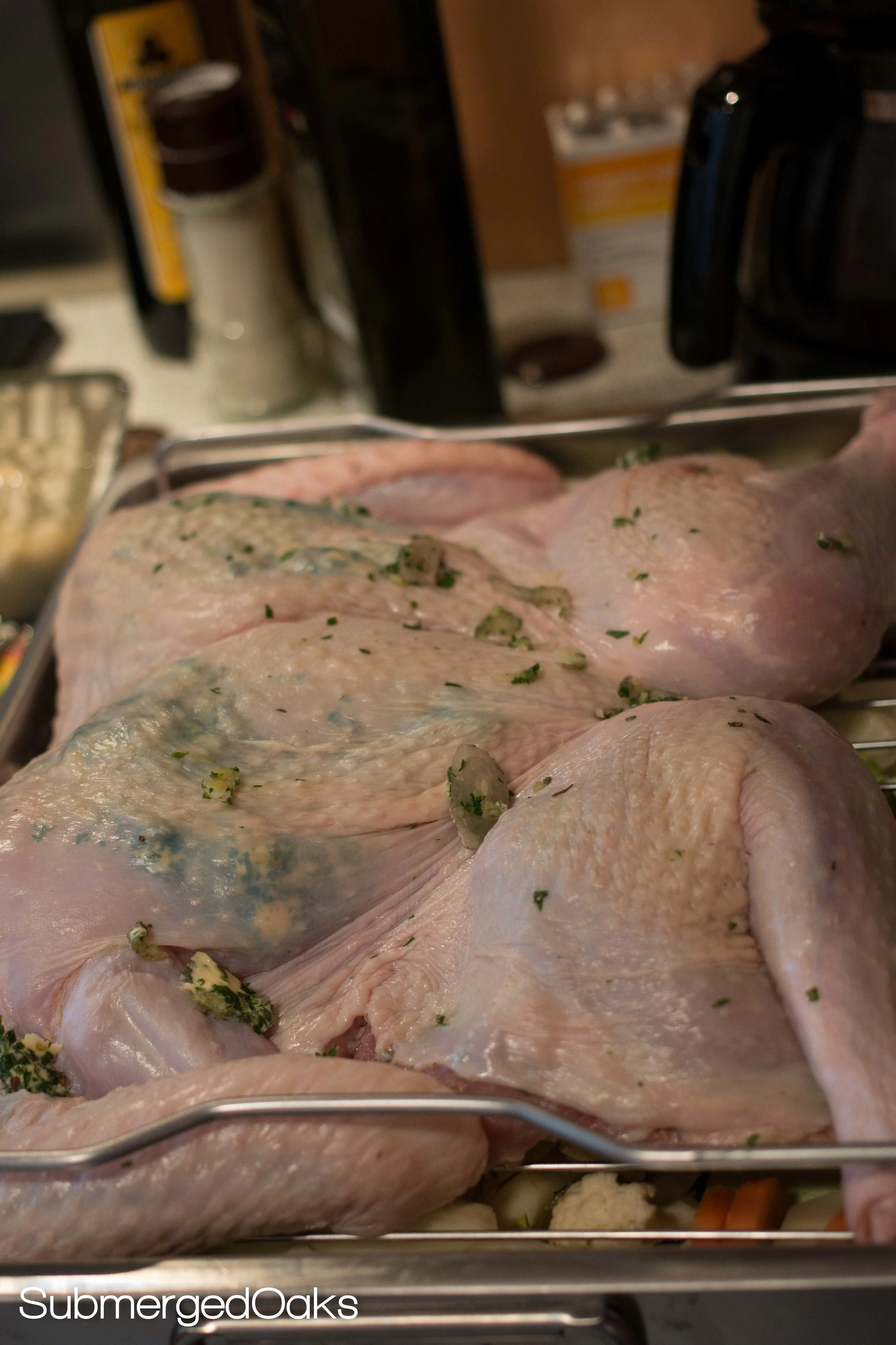 the turkey ready for the oven!