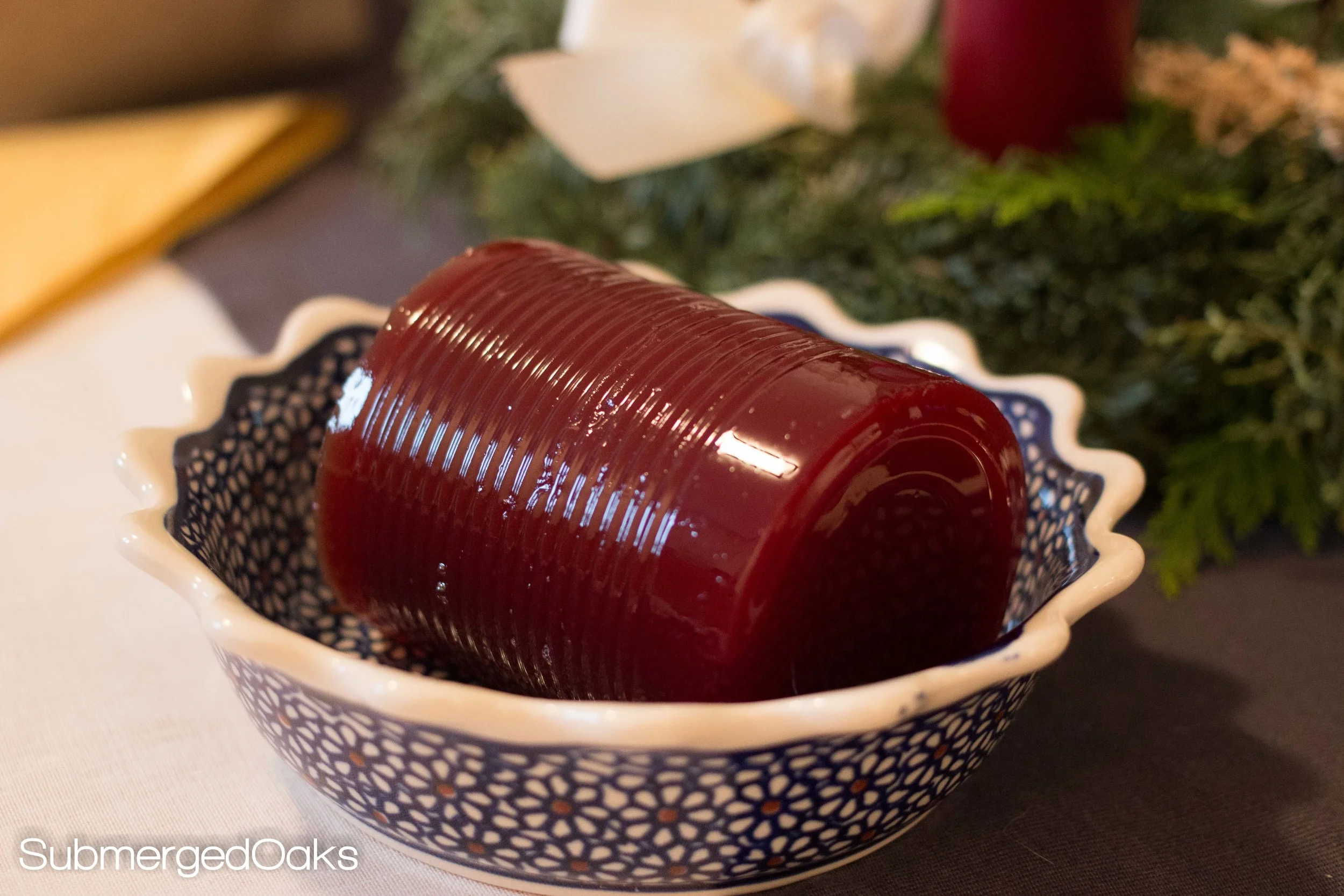 Cranberry sauce....with the can lines!