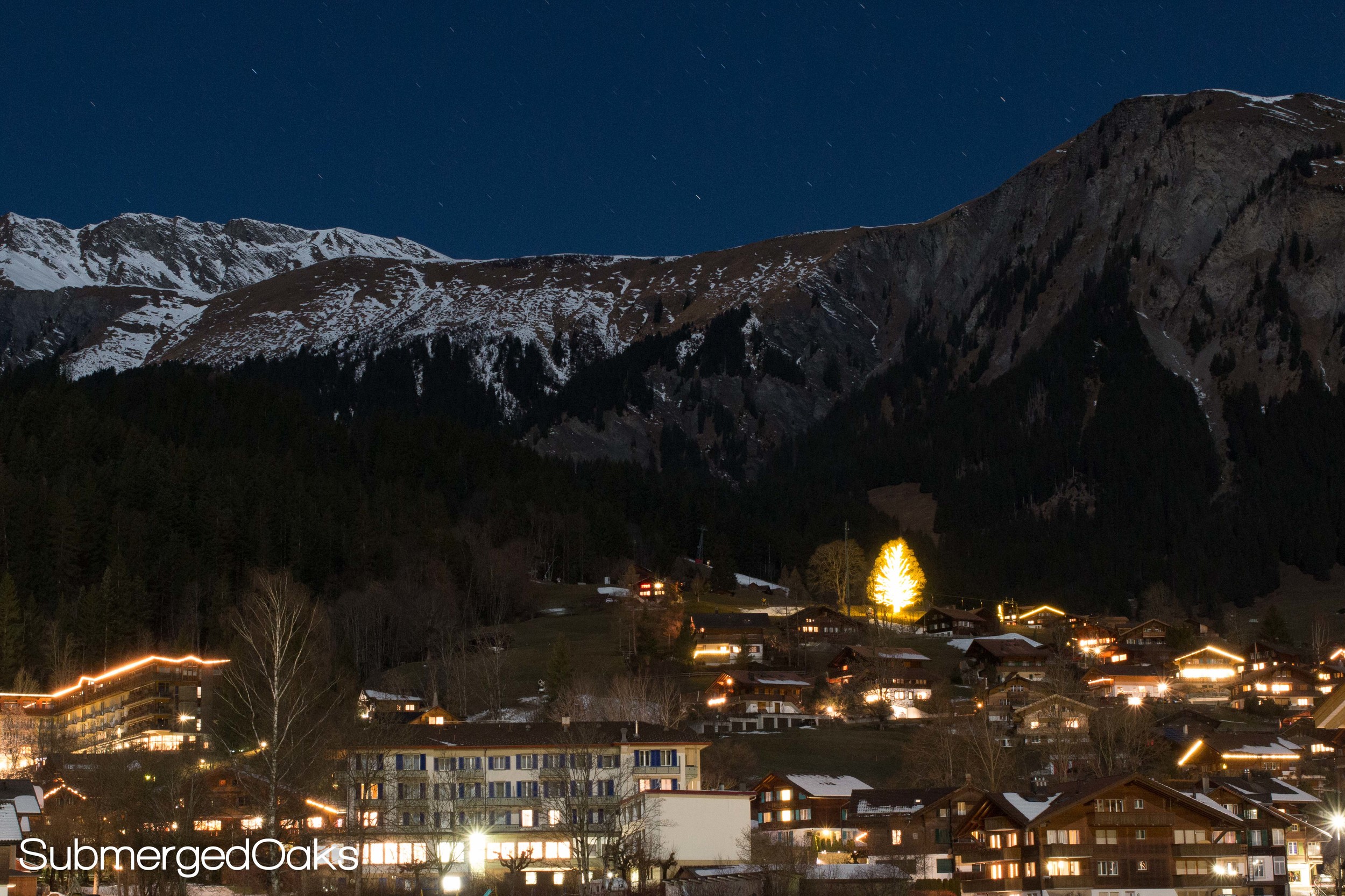 Adelboden and the Swiss Alps at Night