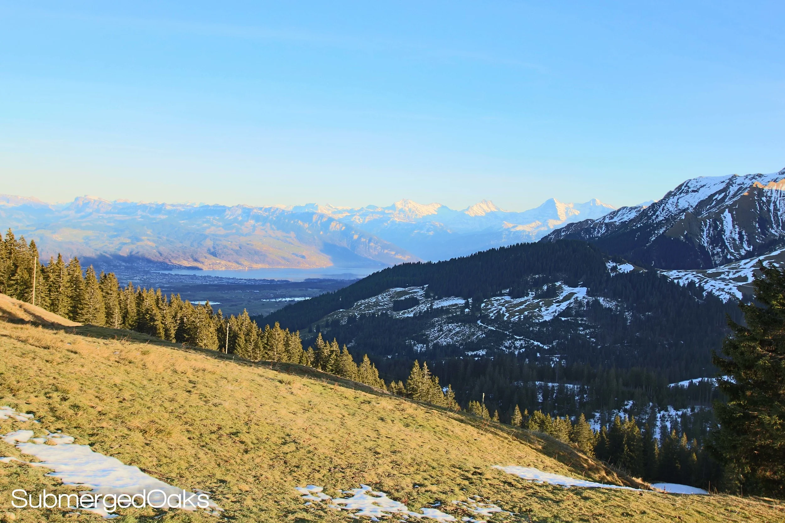 Scenic overlook on the drive from Adelboden to Schwarzsee