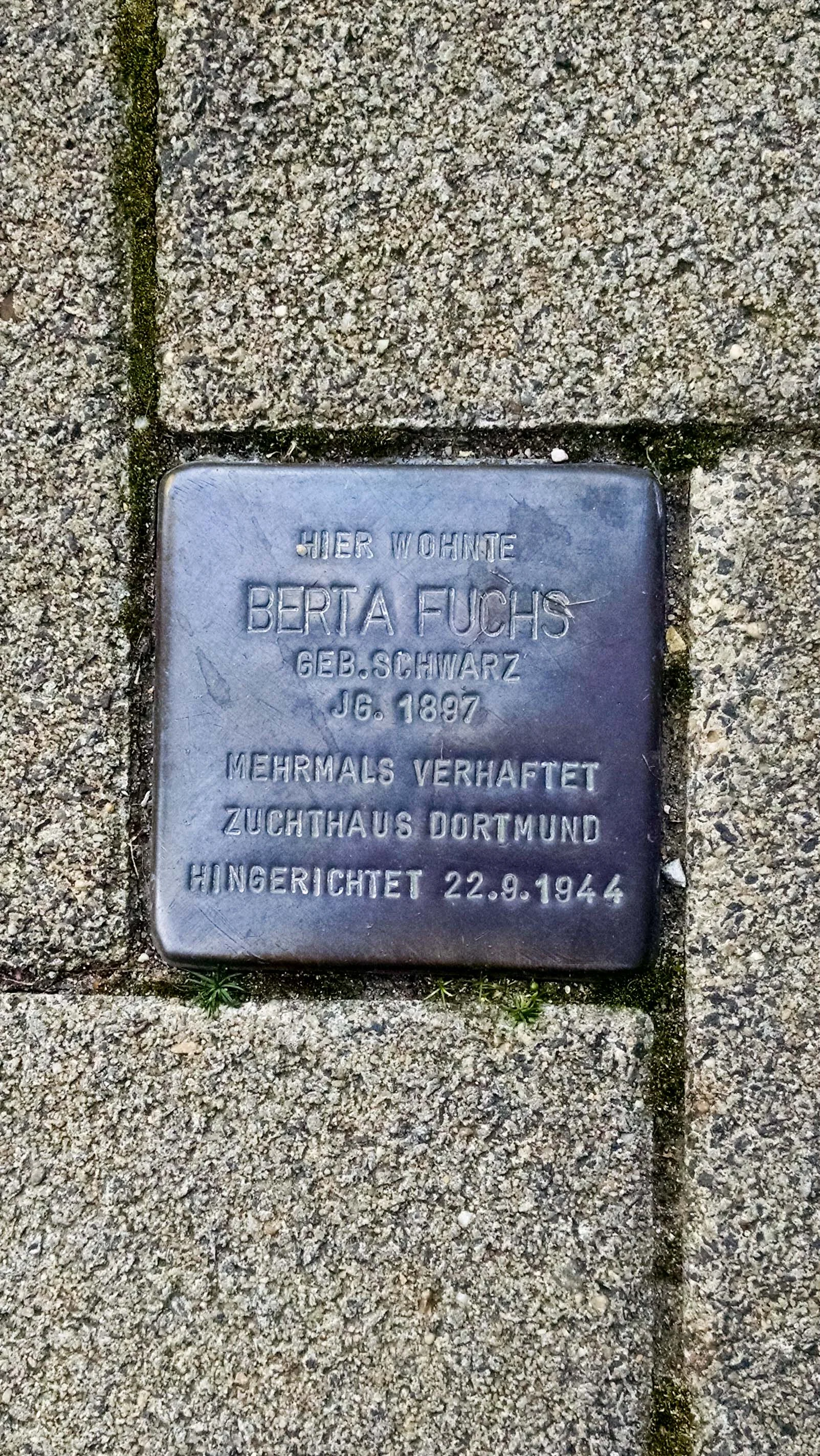 Berta was arrested multiple times and interred in Dortmund before being executed in August of 1944.