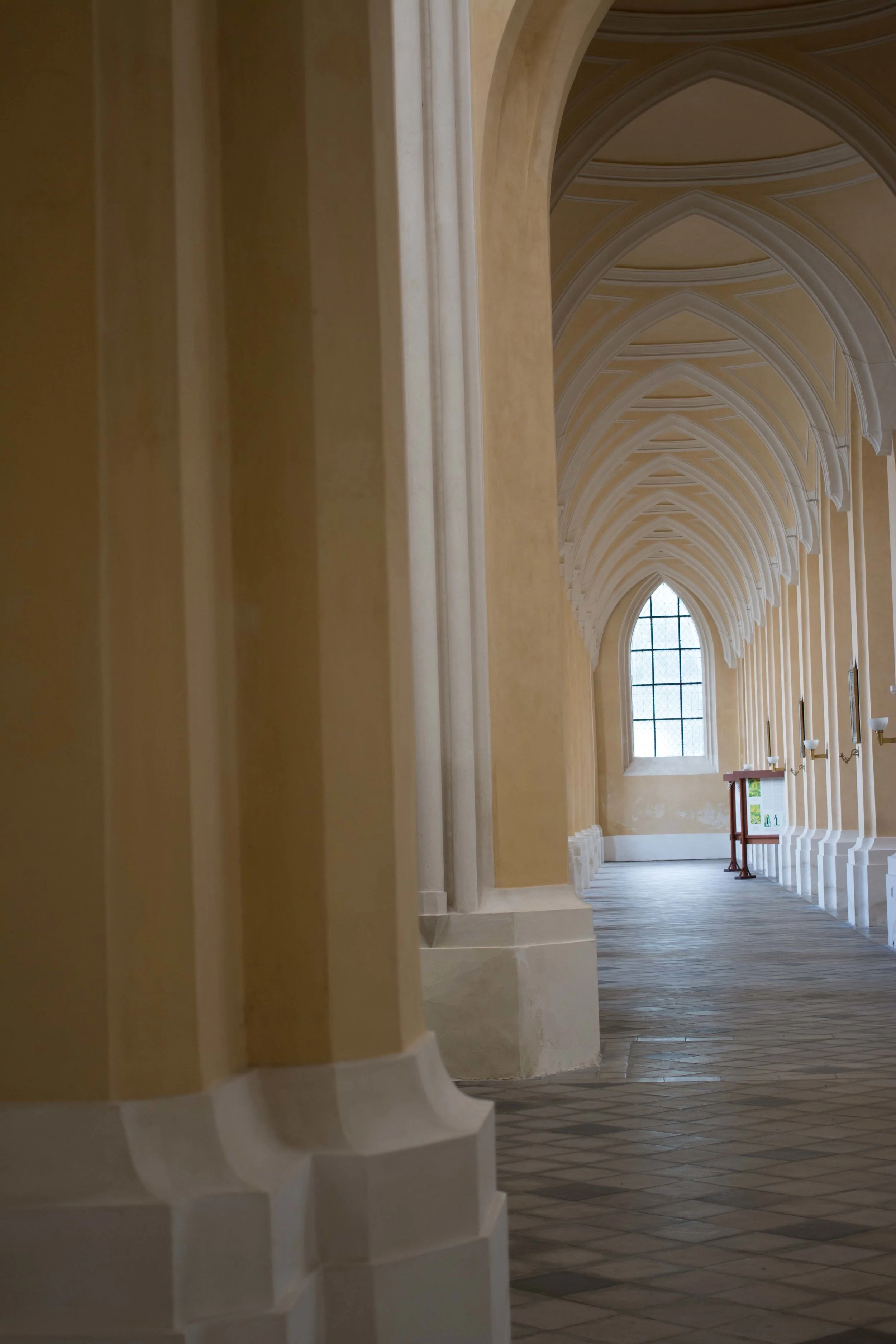 a view down one of the side aisles