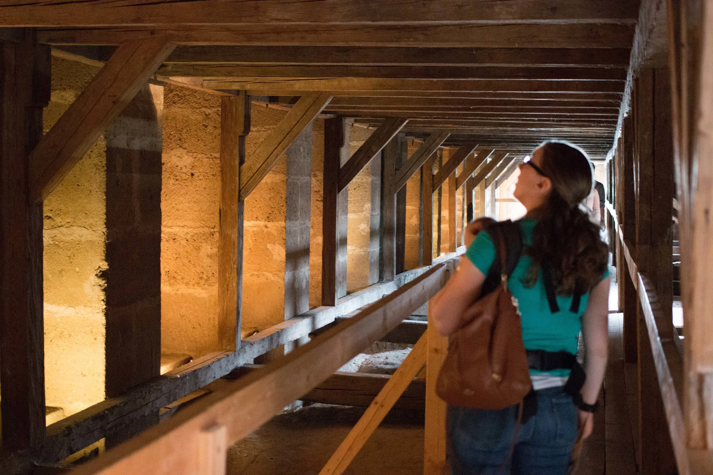 Walking the rafters of the church