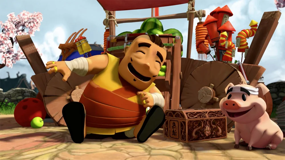 Project: Fruit Ninja. Responsible for: Character animation on the Gutso and pig characters but not that of the old man.