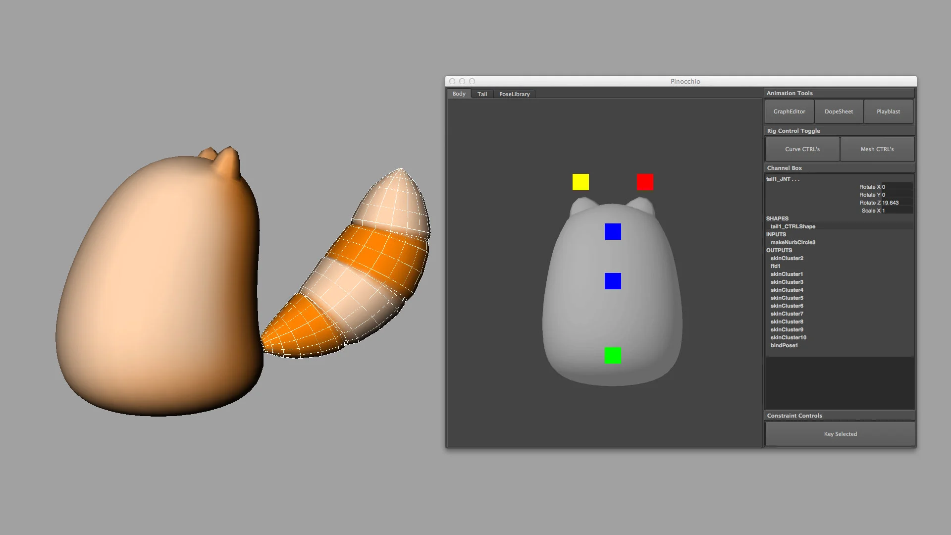 Another simple concept rig using control free rigging.