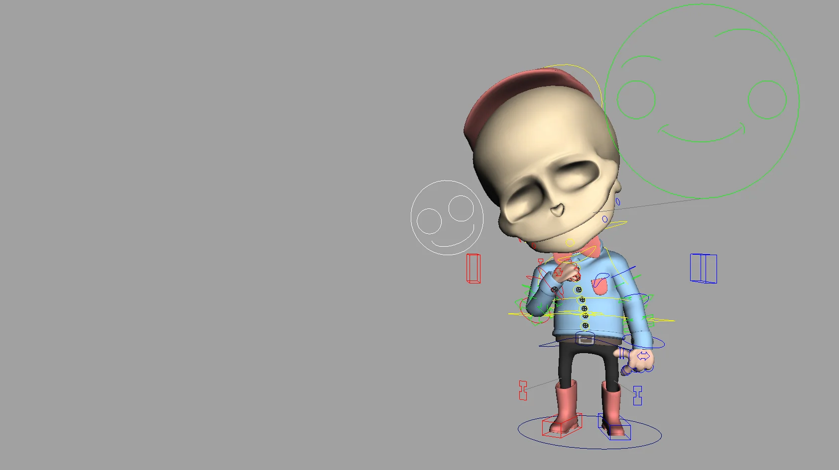 Skullingtons was a personal short film I made during 2012 to 2013. Full details about the project and the short film itself can be found here http://www.mattzanimation.com/projects/#/skullingtons/ The rig contains an IK/ FK ribbon spine, IK/ FK limbs, squash and stretch limbs, cartoon style bendable limbs and a hybrid joint and blend shape facial setup.
