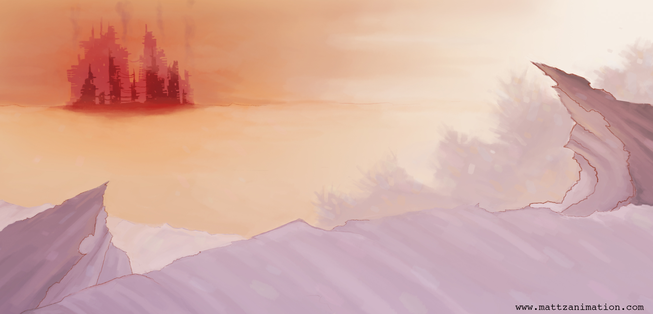 Background painting for a WIP animation project.