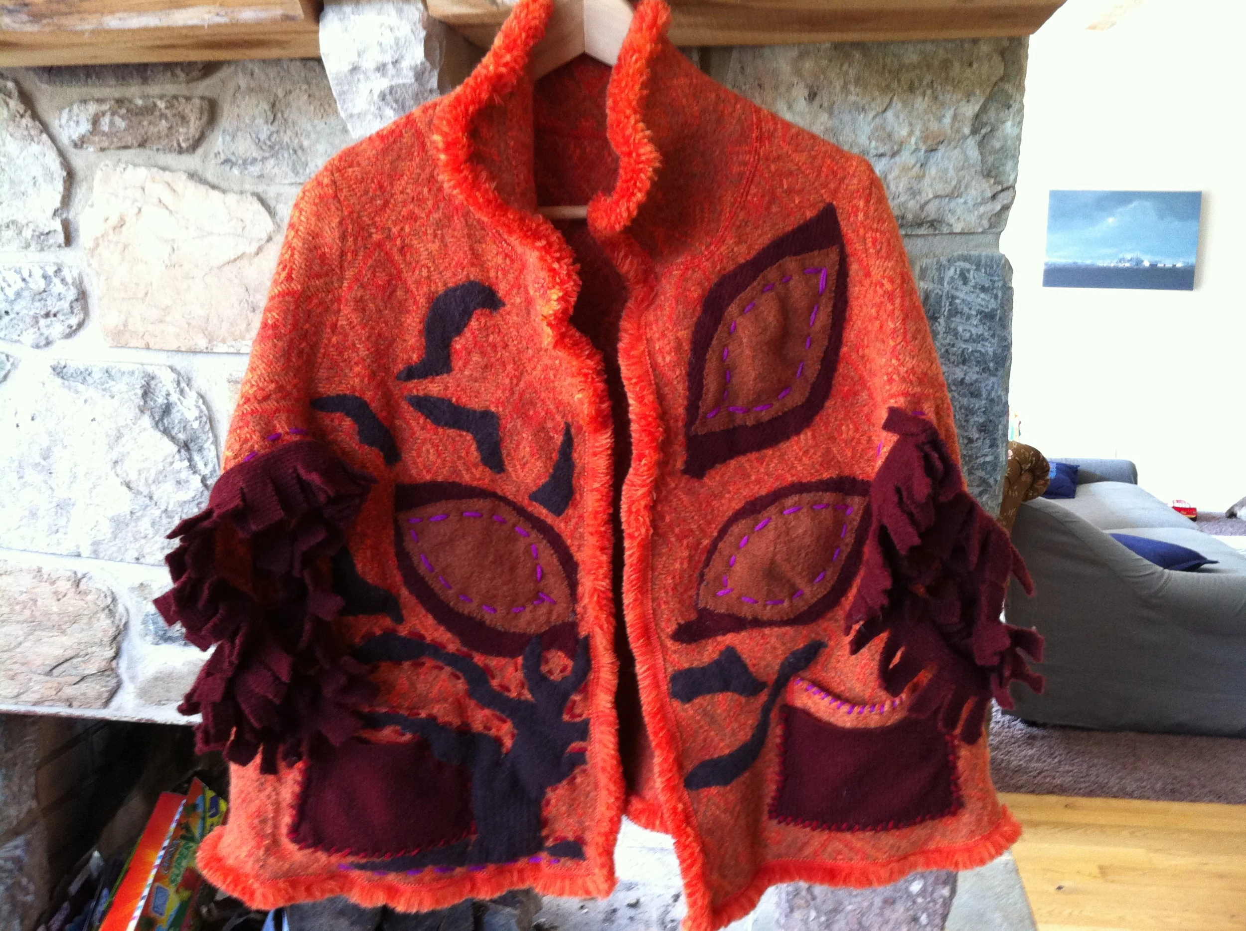 Autumn Leaves Wrap with Sleeves/Pockets. 2013 Women's One Size. Sold.