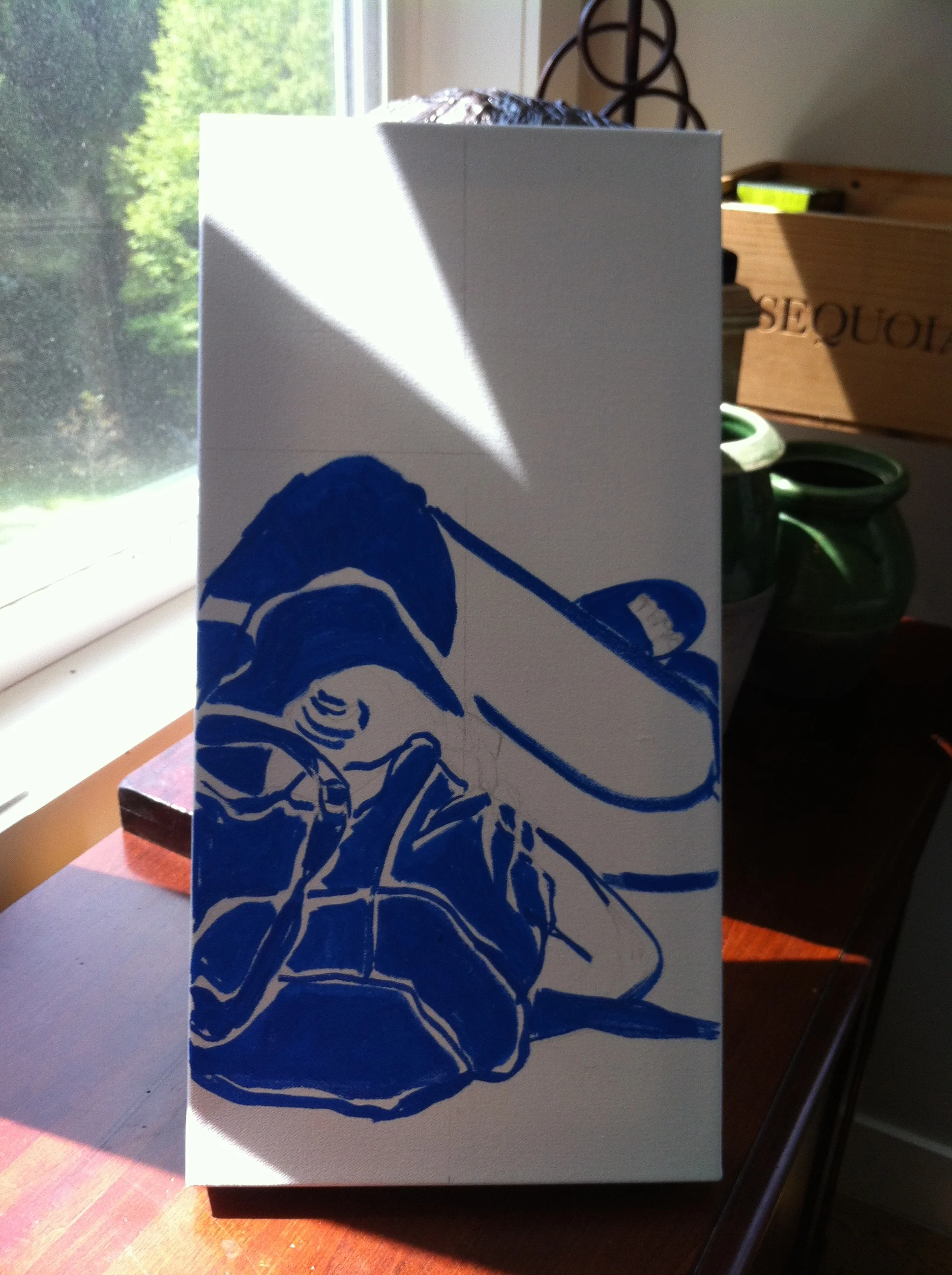 My sketch with a blue giant Sharpie marker