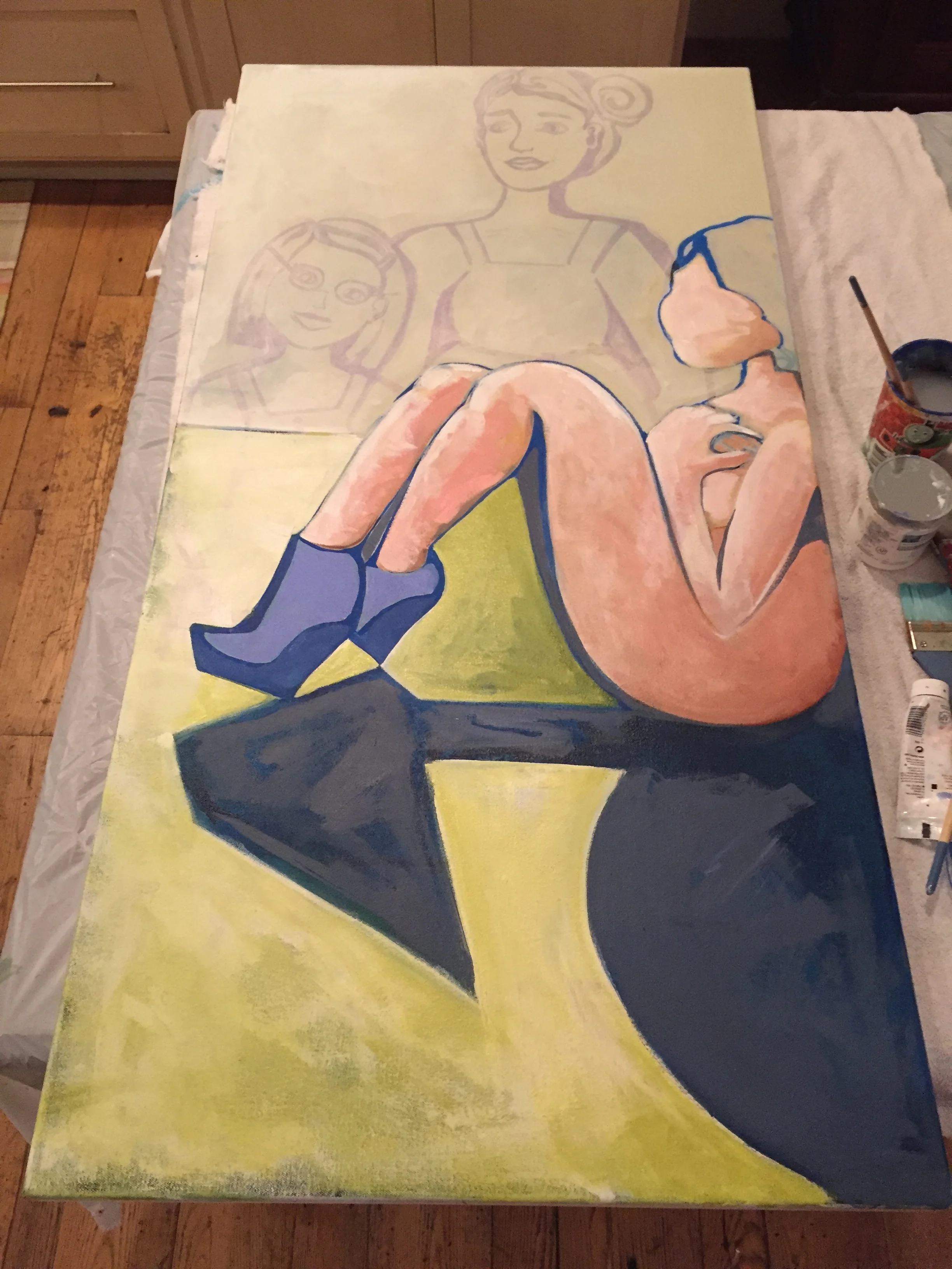 Here I've worked on her skin and replotted the shading.