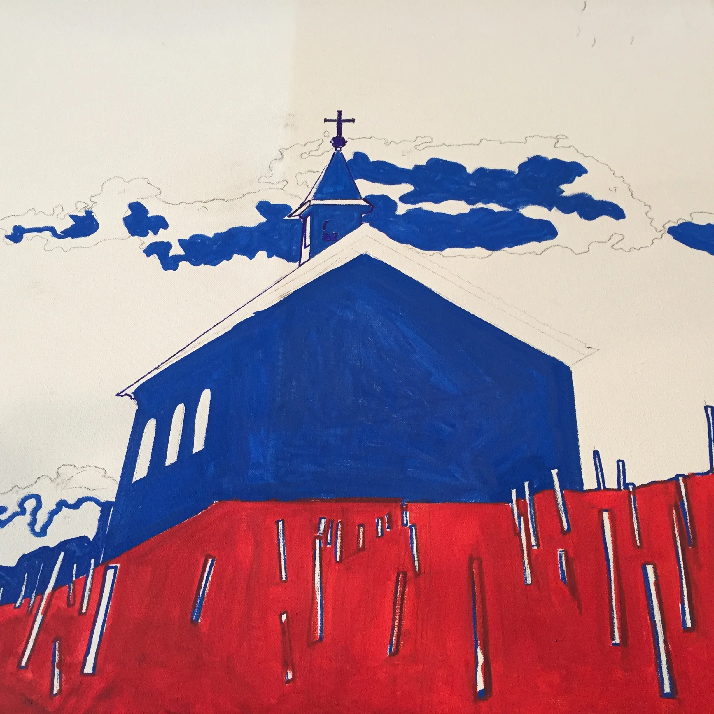 Foundation going down on canvas for next painting....