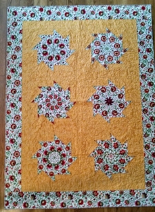 Kaleidoscope Stack and Whack, made and quilted by RM, 2016