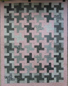Black and white with Red Dots made and quilted by RM 2017