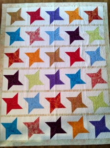 Batik Stars, made by RM 2014, quilted by Carrie A.
