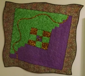 Wacky Whoville Quilt, original design, made and hand quilted by RM, 2014