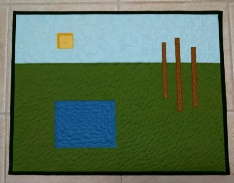 "Landscape", original design, pieced, quilted and finished by RM 2017.