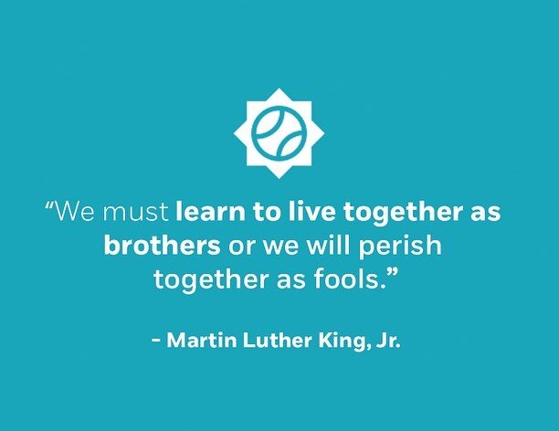 We LIVE and LEARN together each day @superdupertennis. Thank you #martinlutherkingjr for paving the way! 🎾🙏 #happymlkday