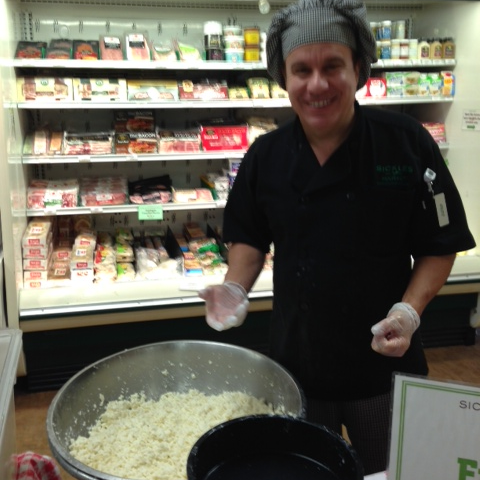 The best! Junior, making fresh mozzarella 