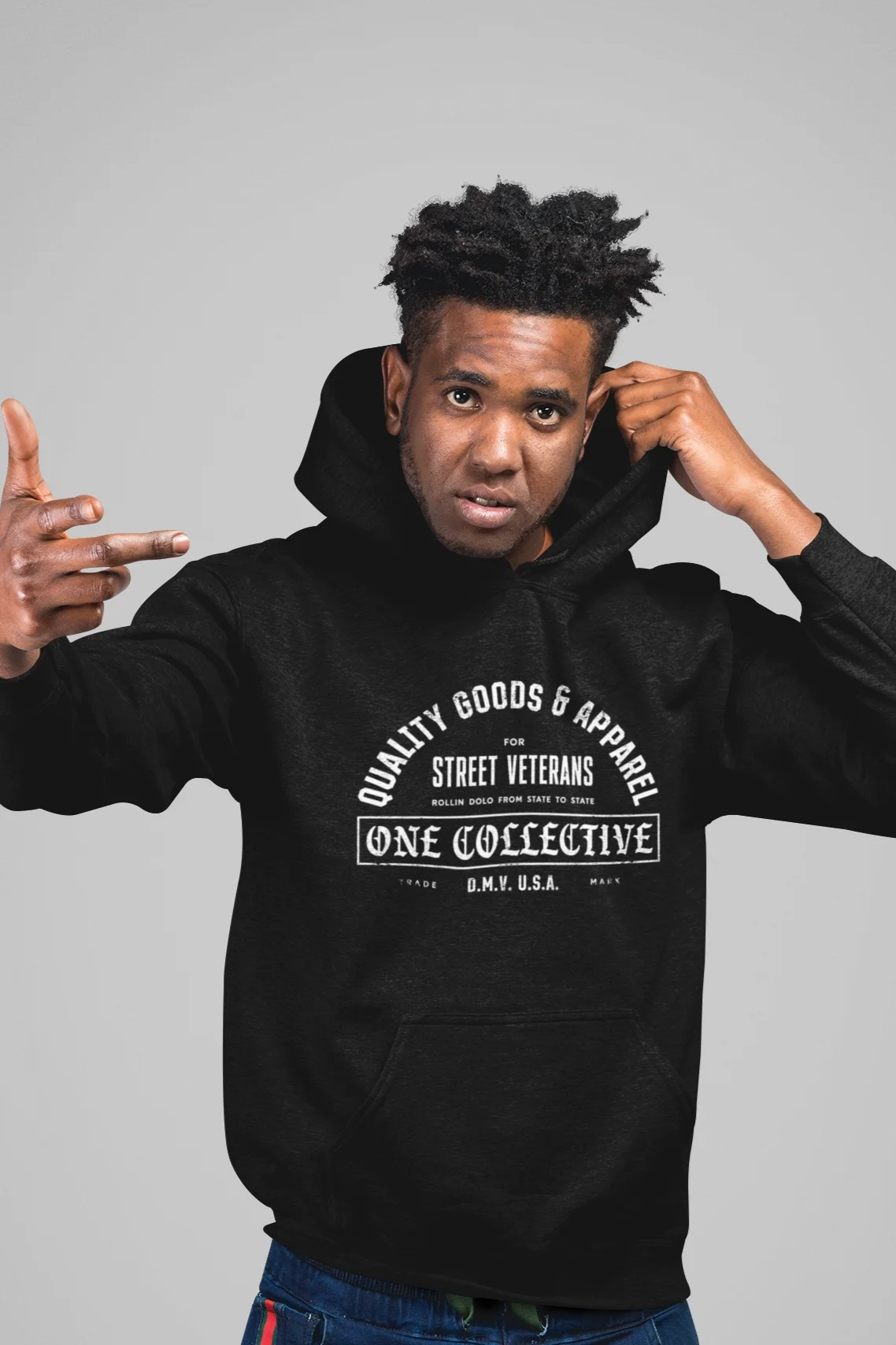 man wearing black hoodie