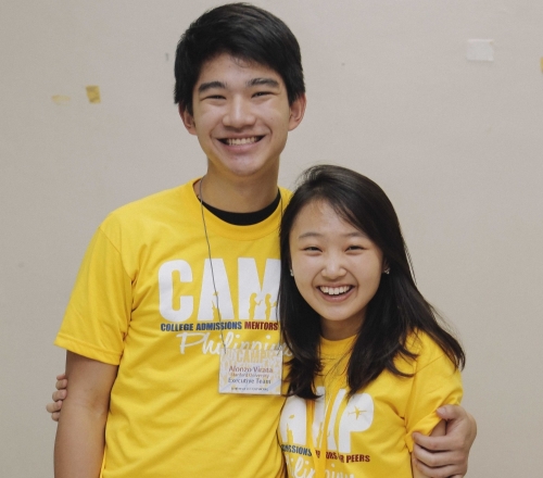 Alonzo Virata (Stanford '15) and Moonie Sohn (NYU Abu Dhabi '17), members of CAMP's Executive Team.