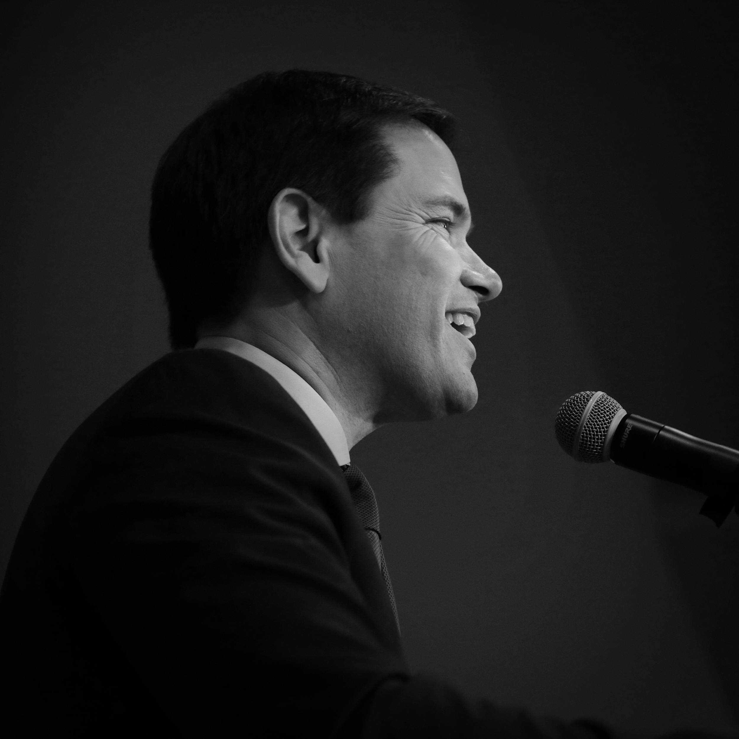  Marco Rubio speaks to supporters after a surprising third place finish in the Iowa primary 