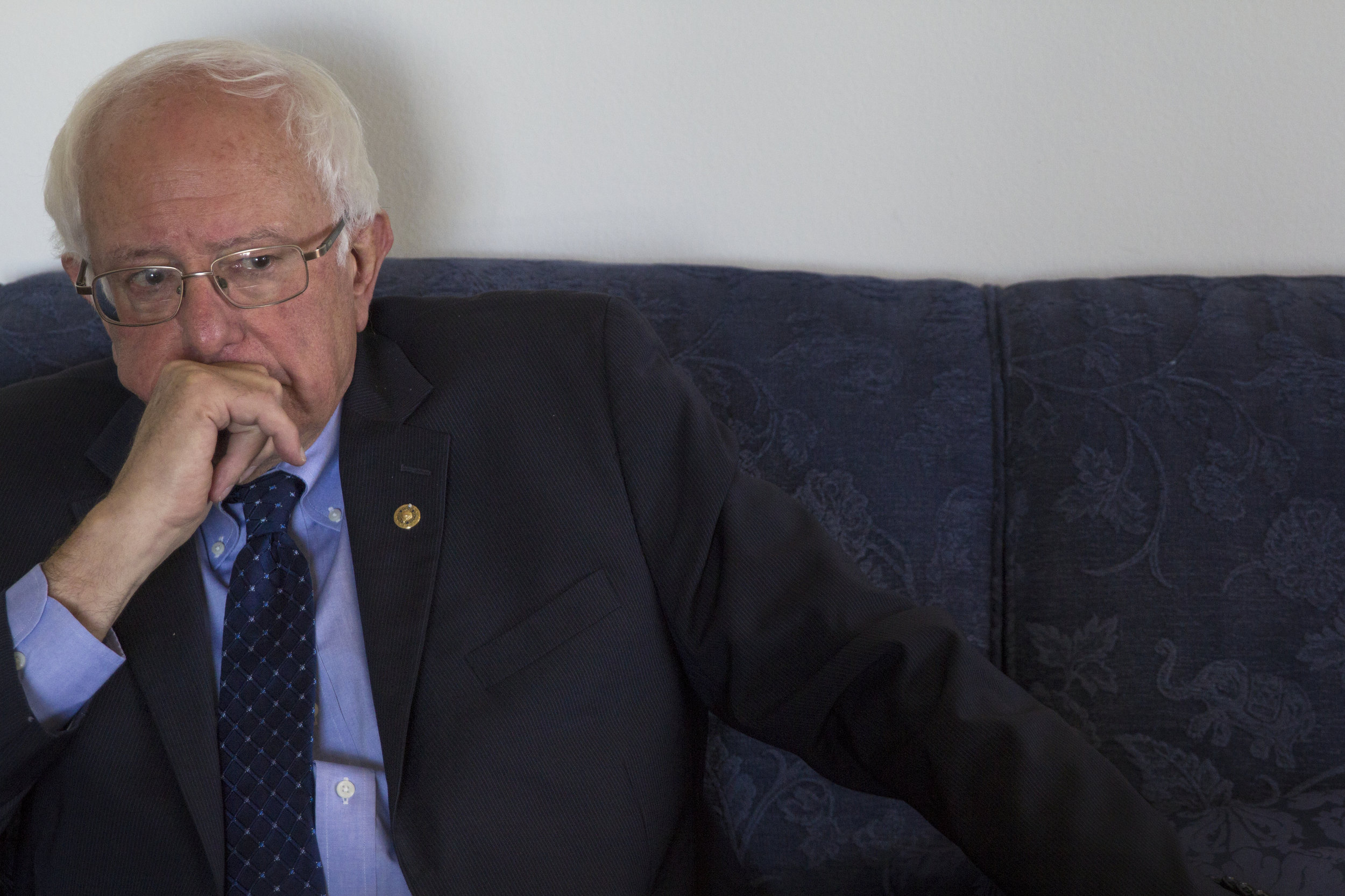  Sen. Bernie Sanders in his Capitol Hill senate office.&nbsp; 