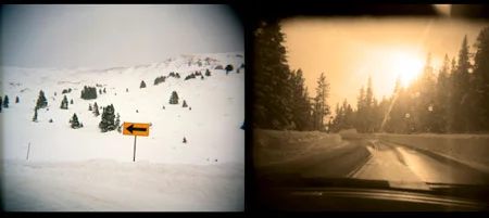 Photo of the day. This diptych was made from two separate images captured while driving to go skiing. I’m dreaming of skiing, wishing the conditions were better.