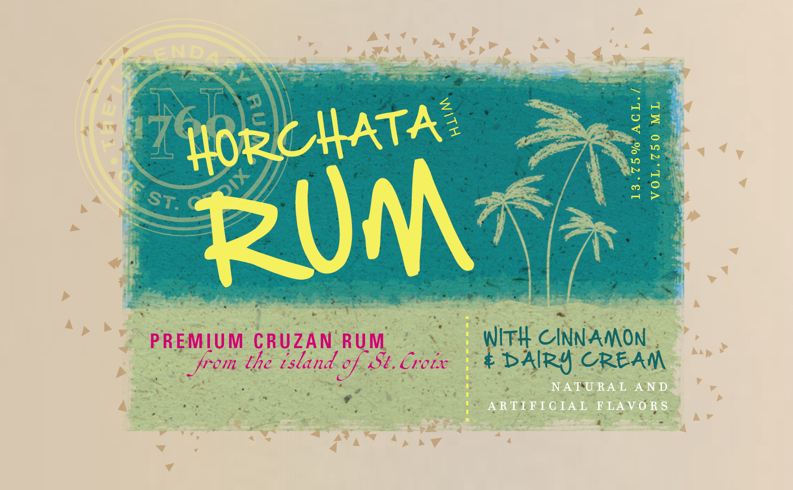 Horchata Rum Tropical Flavor Band @LPK Made from scratch, label representing horchata rum competing with rumchata - concept.