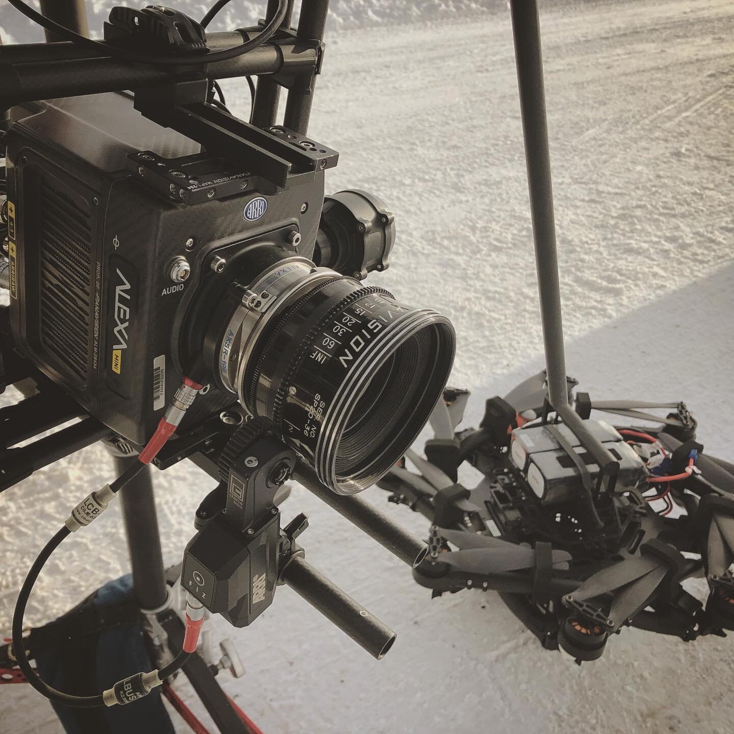 Flying Panavised Alexa mini on the Alta 8 in cold weather. #gabedlp #dlpaerials #drone #aerialcinematography #dp #directorofphotography #freefly #arri #panavision