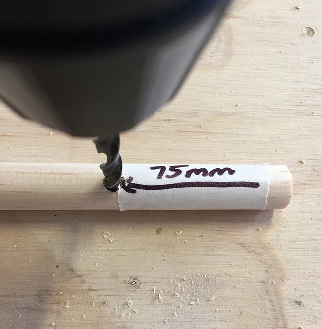 8 Use 8mm drill bit to make holes 75mm from end.jpg