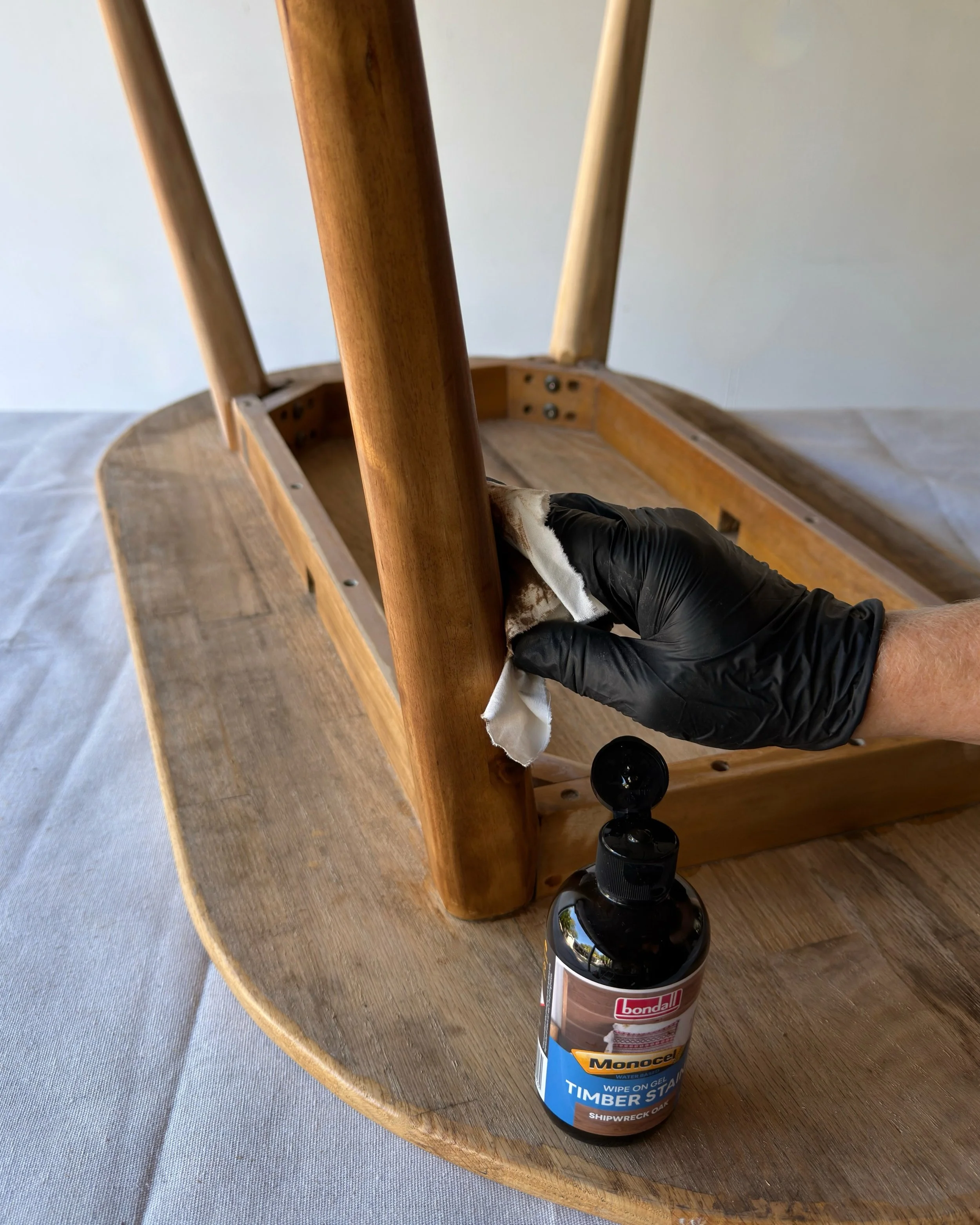 I finished my cork tile coffee table by staining the original teak legs and new plywood edging⁠ with @monocel.timbercare wipe-on gel in Shipwreck Oak. Then I sealed it all over in Monocel Gold marine varnish to create a fabulous midcentury finish.⁠
⁠