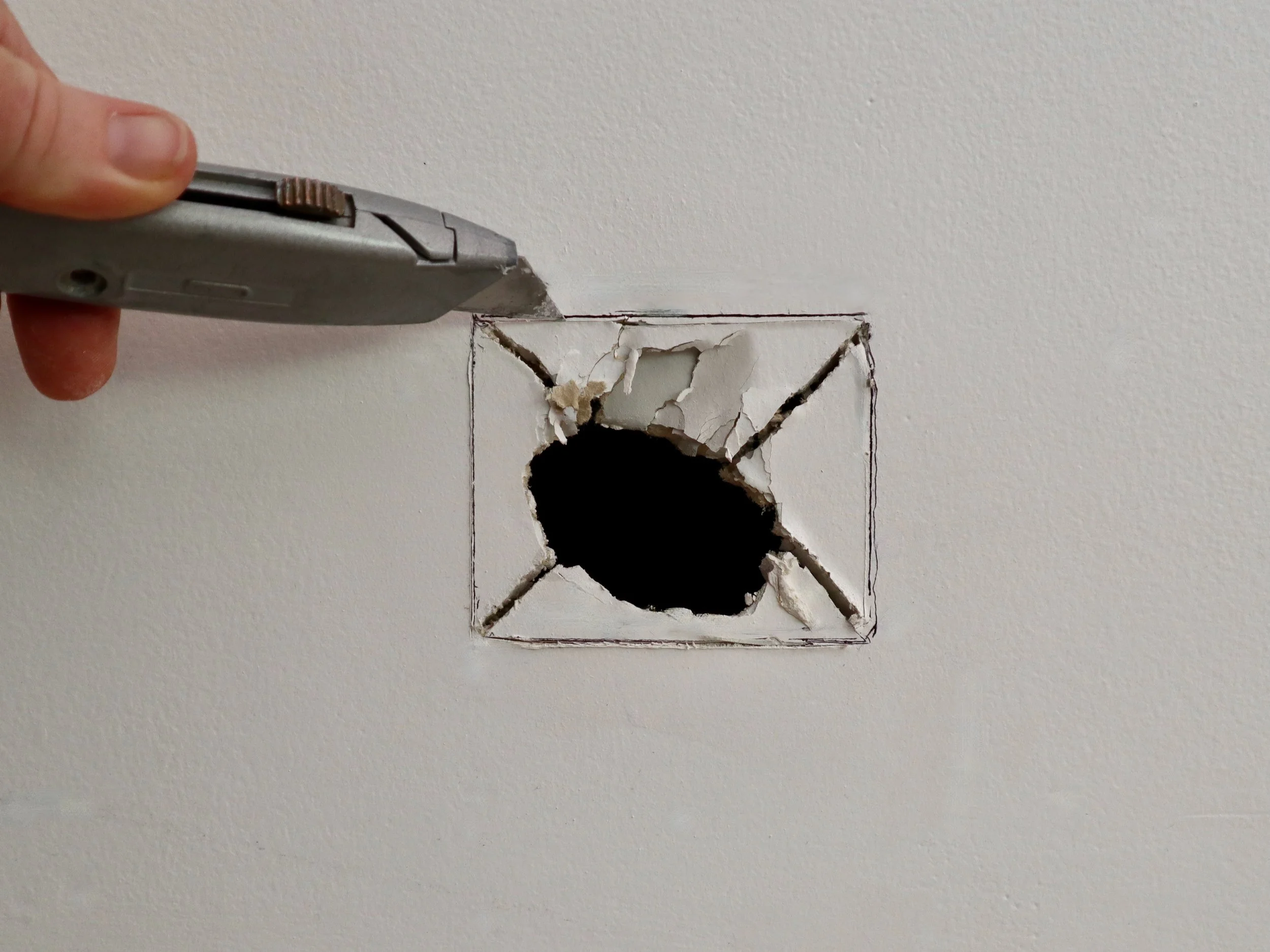 Patch plasterboard holes of any size — Little Red Industries
