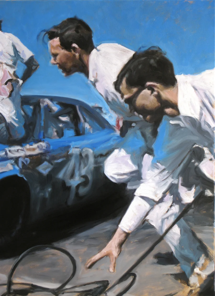 Daytona -'68 Petty Blue Roadrunner (detail), oil on canvas, 1000 x 1500mm, 2008