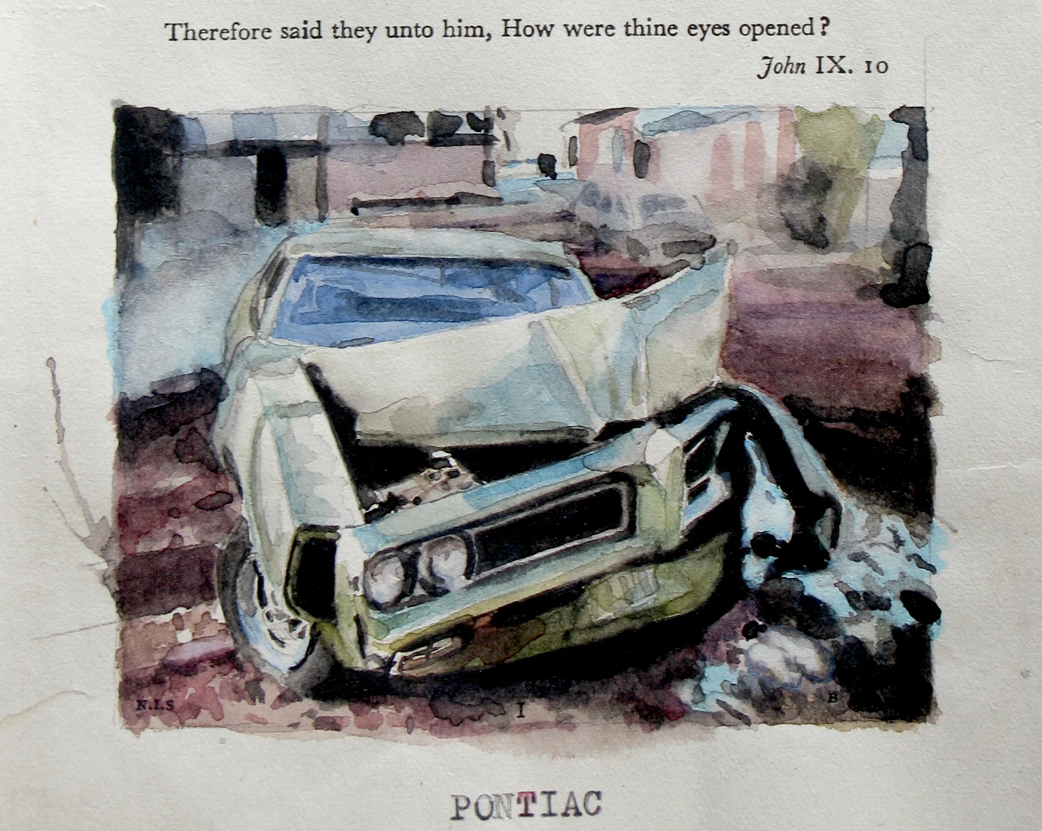 How Were Thine Eyes Opened? (Detail) Watercolour & graphite on found paper, 2013