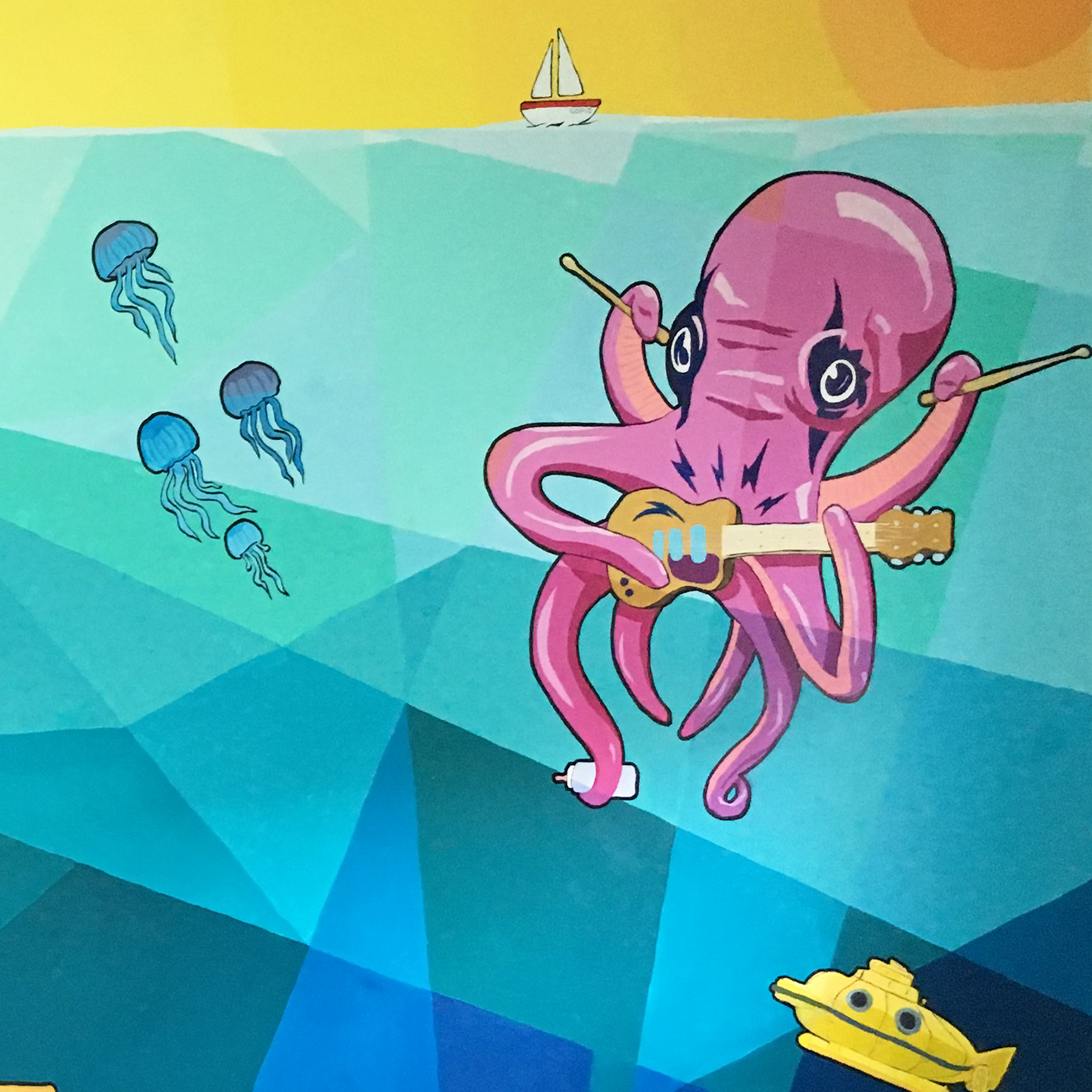 Underwater Baby Mural