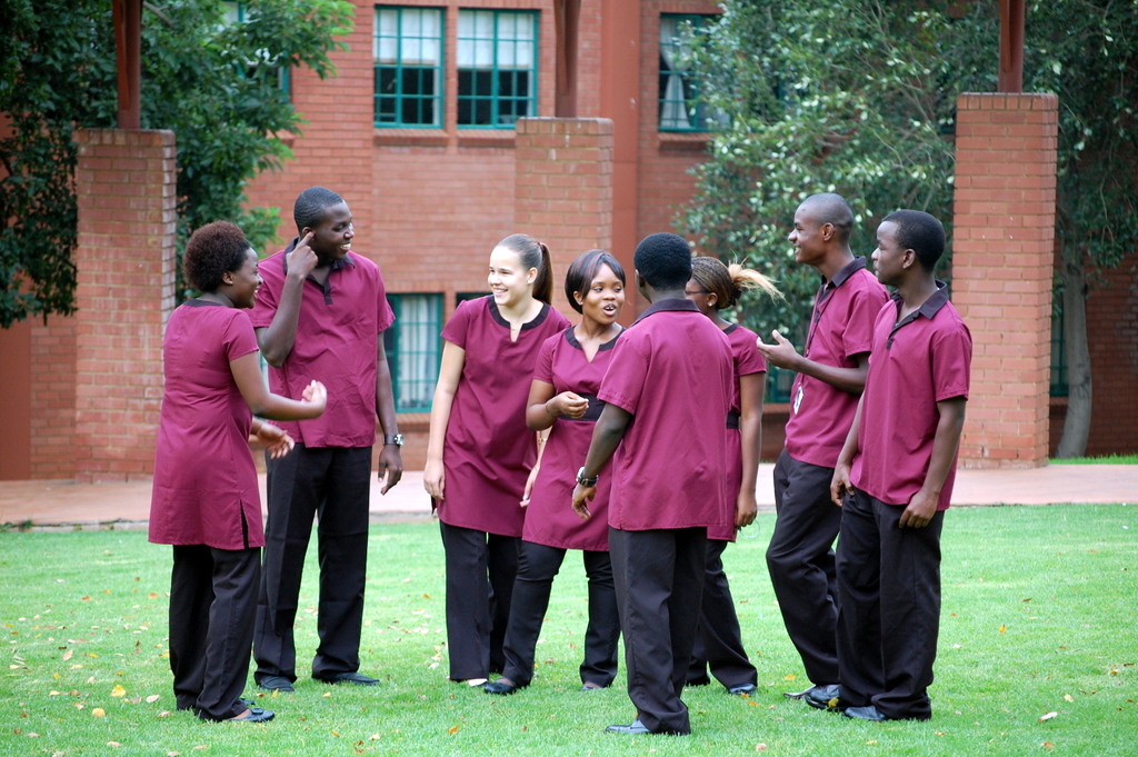  The school decided that they needed some staged 'Multi-racial group of students having fun on the quad' pictures 