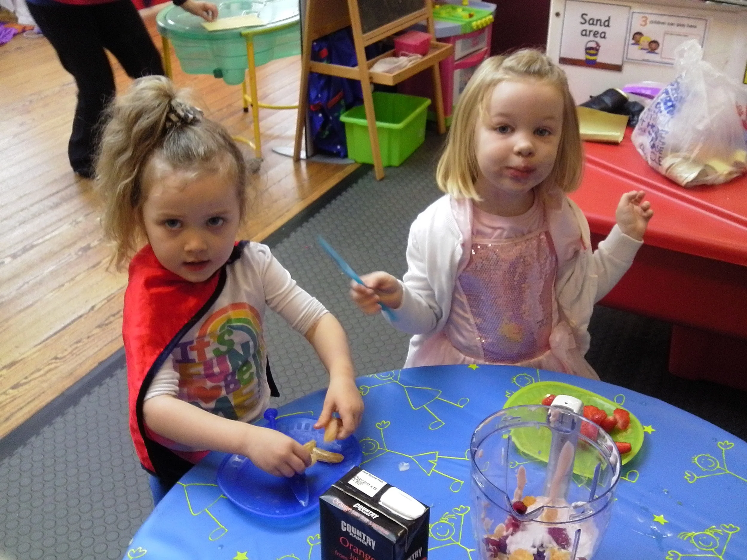 We are busy preparing our favourite fruit for the smoothies.