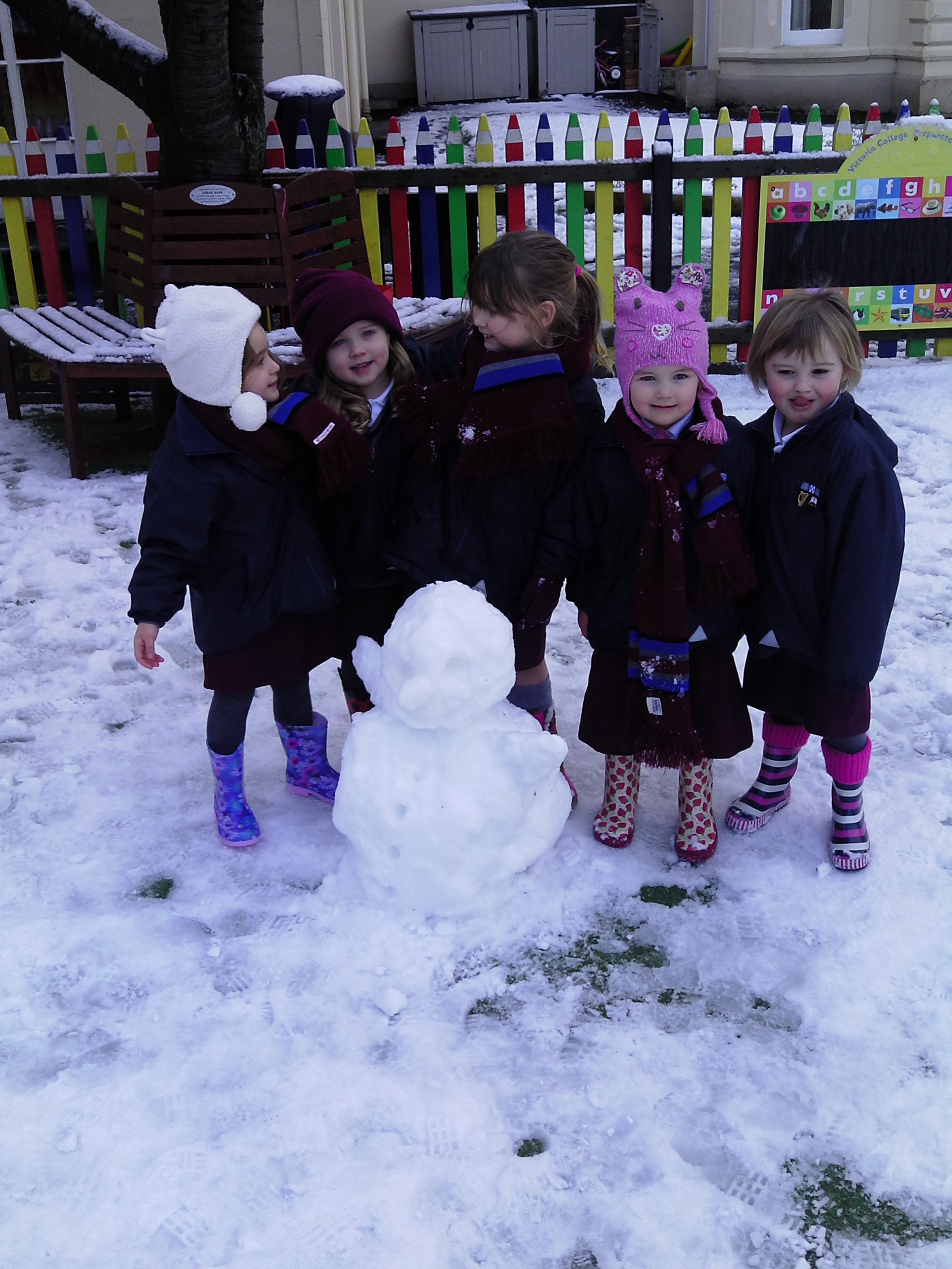 We worked together to build our snowman!