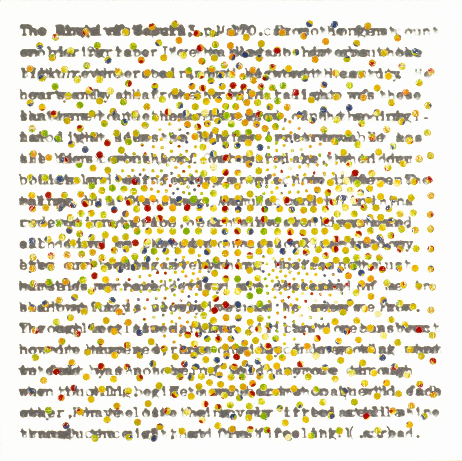 Combustion , 2005, archival inkjet on hole-punched paper over oil on panel, 11” x 11” 