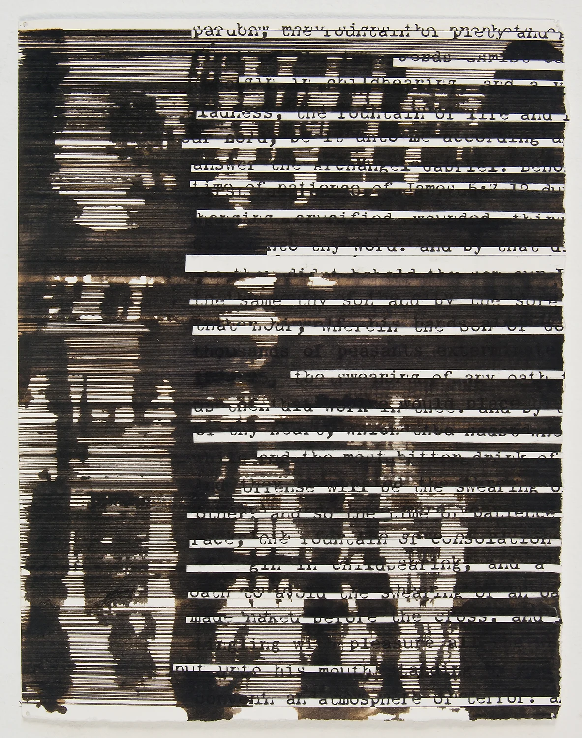 fountain of life , 2010, ink and archival inkjet collage, 6 1/4 ” x 8”