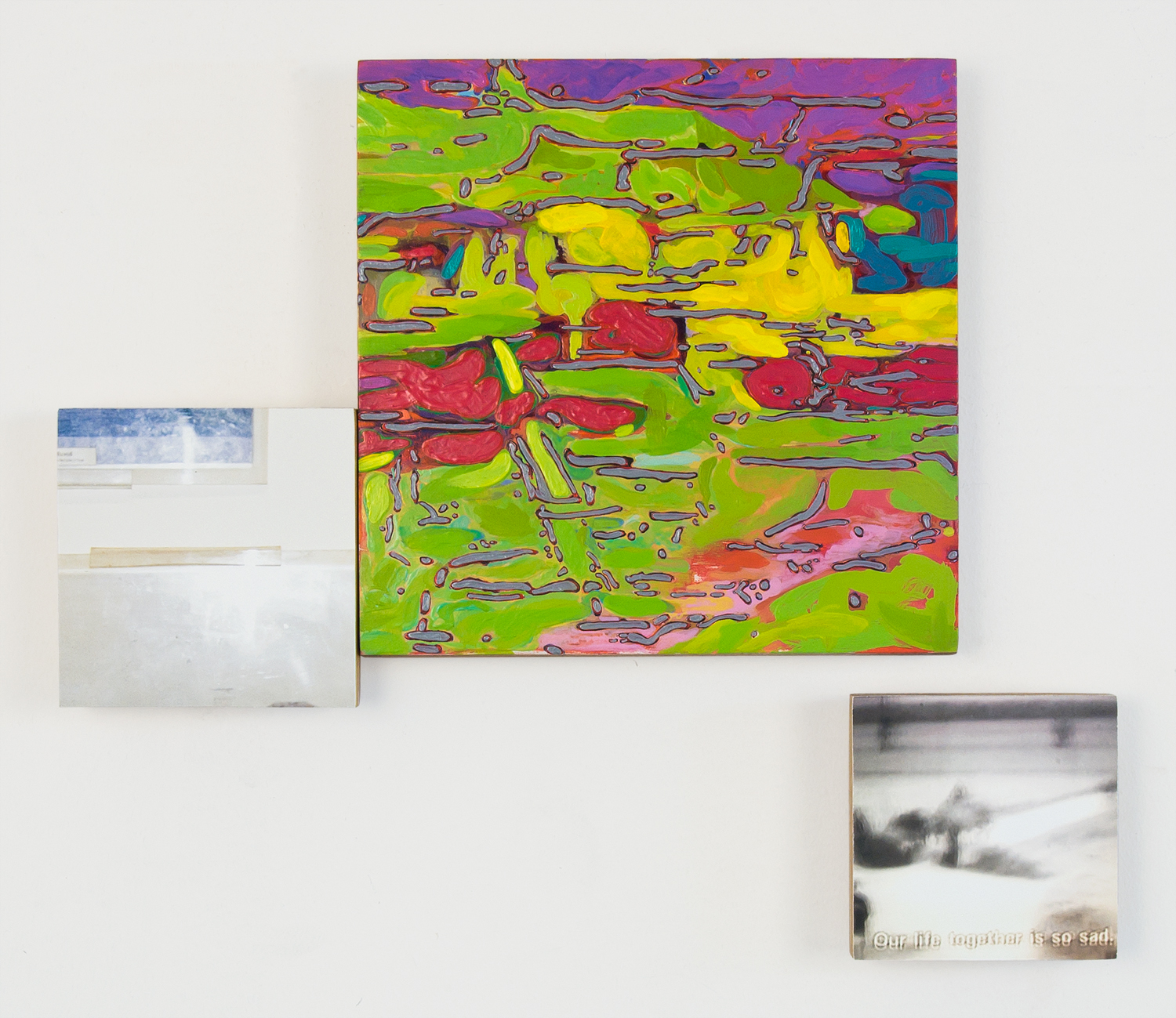   Our life together  , 2010,&nbsp;  oil and archival inkjet prints on 3 panels&nbsp;  dimensions variable  
